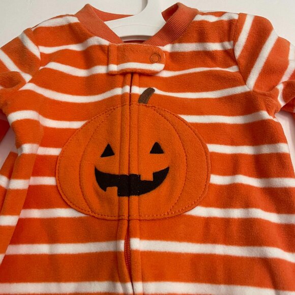 Carter's Baby Boys Halloween Pumpkin Fleece Footed Pajama Sleeper Size 6m NWT - Picture 5 of 5